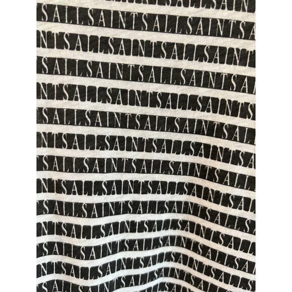 All Saints Sanza Stripe Tank - L - Black White AOP Spell Out Graphic, Minimalist - Picture 3 of 12
